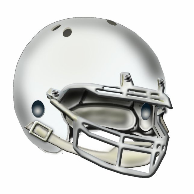 White Football Helmet Ornament (Front)