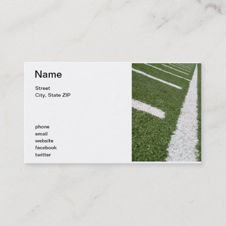 White Football Lines Business Card
