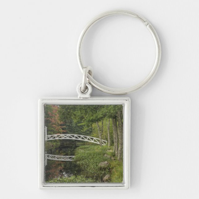 White footbridge, Somesville, Mount Desert Keychain (Front)