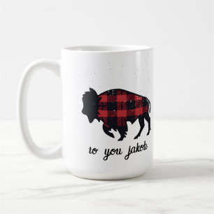 white for red and black buffalo gifts coffee mug