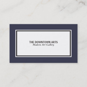 White Foreground Black and Deep Purple Border Business Card