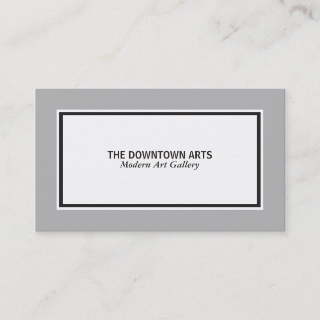 White Foreground Black Border, Cream Background Business Card (Front)