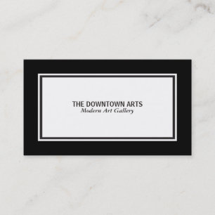 White Foreground Black Borders Business Card