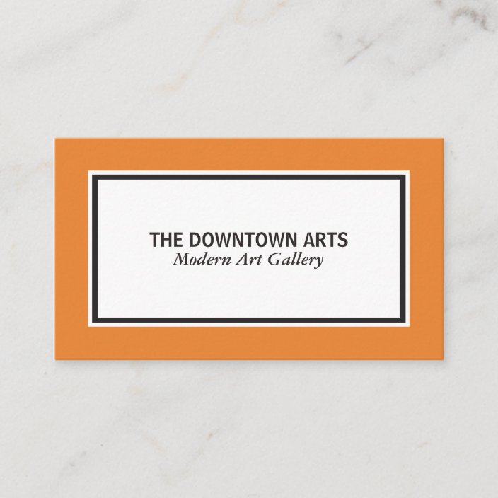 White Foreground Black Borders Orange Business Card Zazzle Com