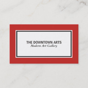 White Foreground Red Borders Business Card