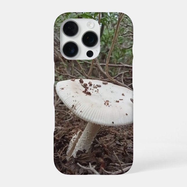White Forest Mushroom Aesthetic Phone Case (Back)