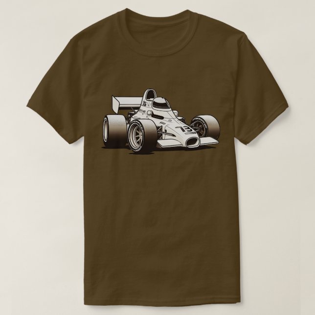 White Formula One Race T-Shirt (Design Front)