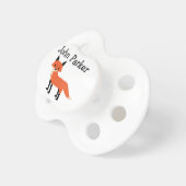 White Fox Animal Binky Pacifier Binky with name (Front Right)