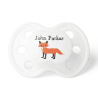 White Fox Animal Binky Pacifier Binky with name