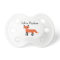 White Fox Animal Binky Pacifier Binky with name