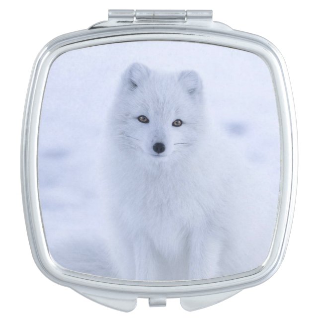 White Fox Compact Mirror (Front)