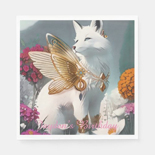 White Fox Party Napkins