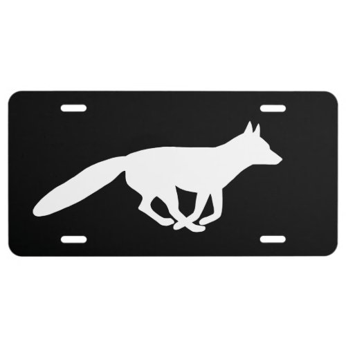 White Fox Silhouette License Plate