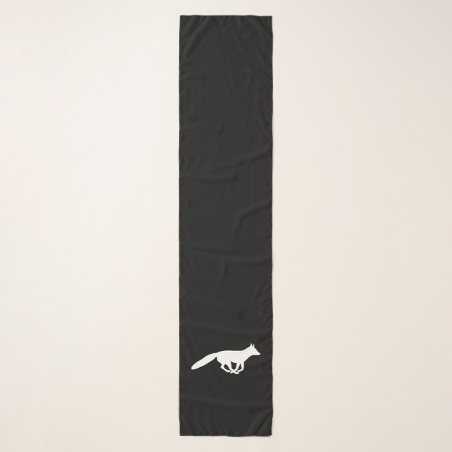 White Fox Silhouette Scarf (Front)