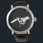 White Fox Silhouette | Wild Animal Wildlife Watch<br><div class="desc">This white fox silhouette wrist watch is available in assorted styles for men,  women and kids. A cool fashion accessory that makes a great gift for wildlife lovers. Visit Jenn’s Doodle World for many more stylish watches for animal lovers.</div>
