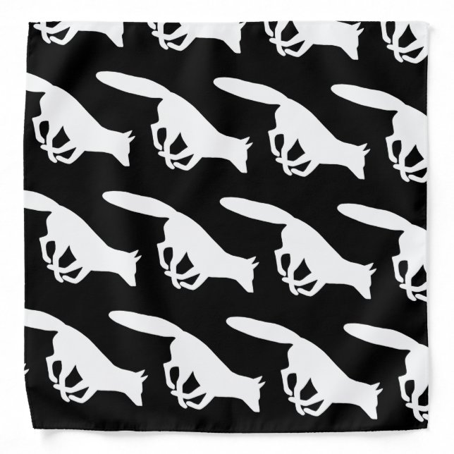 White Fox Silhouettes Pattern Bandana (Front)