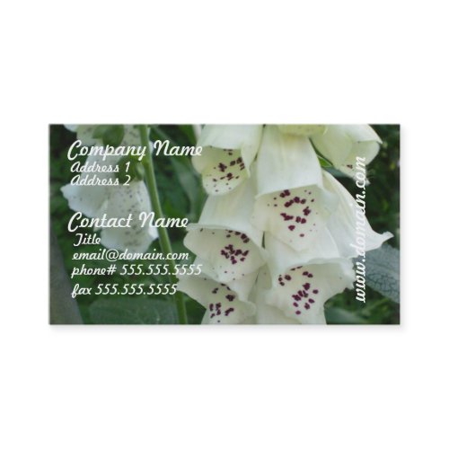 White Foxglove Flowers Business Cards