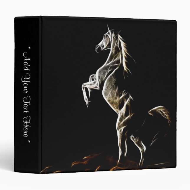 White Fractal Horse Binder (Front/Spine)