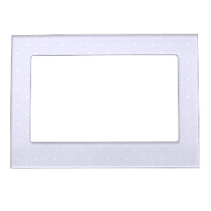 White Fractal of Squiggly Squares Magnetic Picture Frame