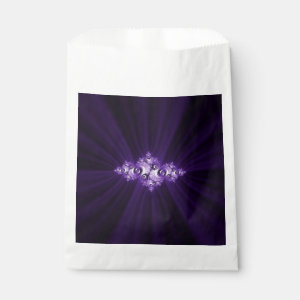 White fractal on purple background favor bag