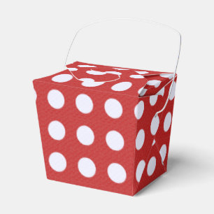 White Fractals Polka Dots Red Fractals Background Favor Boxes