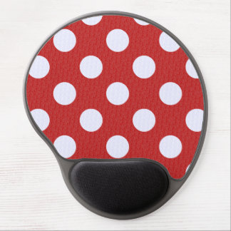 White Fractals Polka Dots Red Fractals Background Gel Mouse Pad