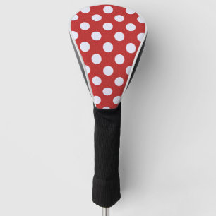 White Fractals Polka Dots Red Fractals Background Golf Head Cover