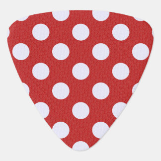 White Fractals Polka Dots Red Fractals Background Guitar Pick