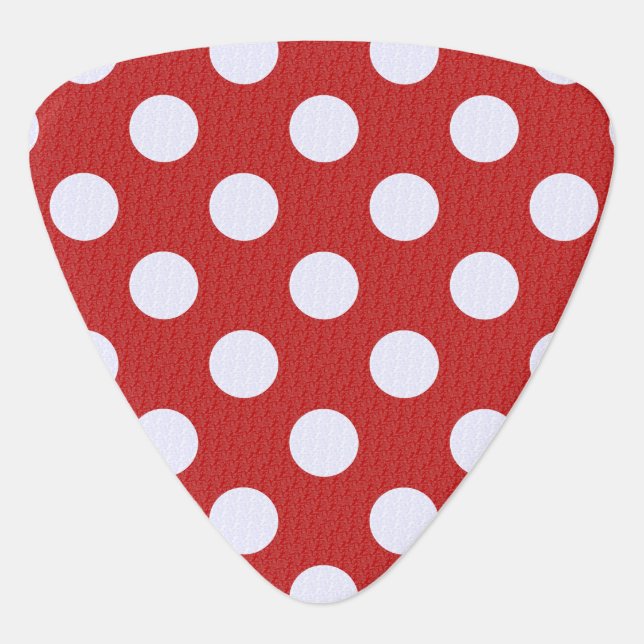 White Fractals Polka Dots Red Fractals Background Guitar Pick (Front)