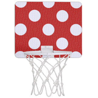 White Fractals Polka Dots Red Fractals Background Mini Basketball Hoop