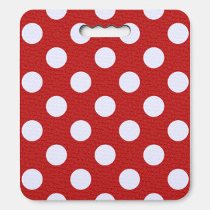 White Fractals Polka Dots Red Fractals Background Seat Cushion