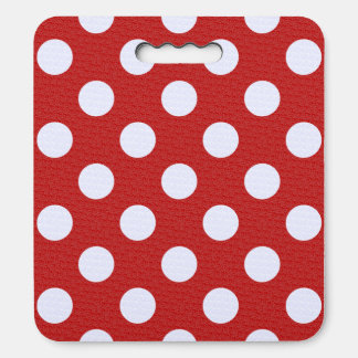 White Fractals Polka Dots Red Fractals Background Seat Cushion