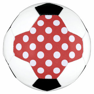 White Fractals Polka Dots Red Fractals Background Soccer Ball