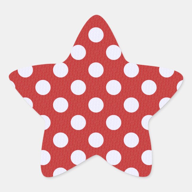 White Fractals Polka Dots Red Fractals Background Star Sticker (Front)