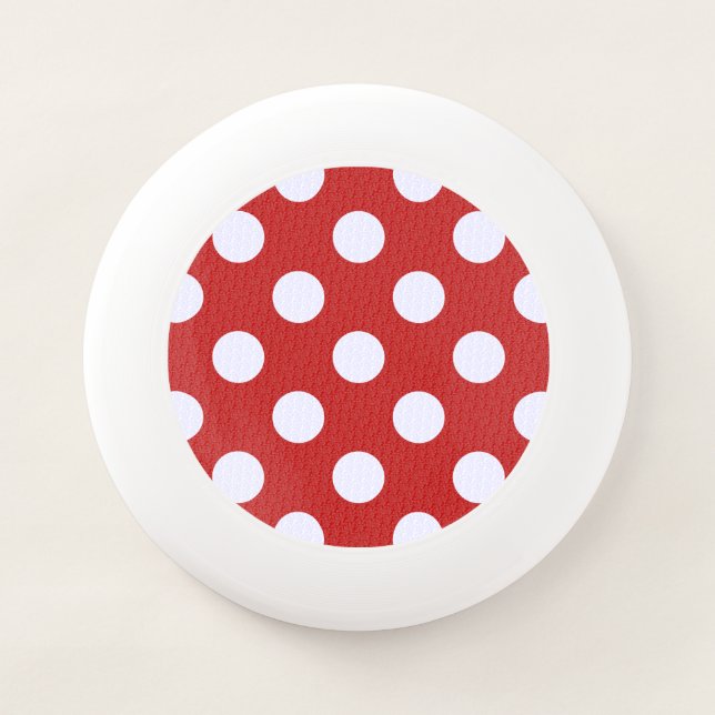 White Fractals Polka Dots Red Fractals Background Wham-O Frisbee (Front)