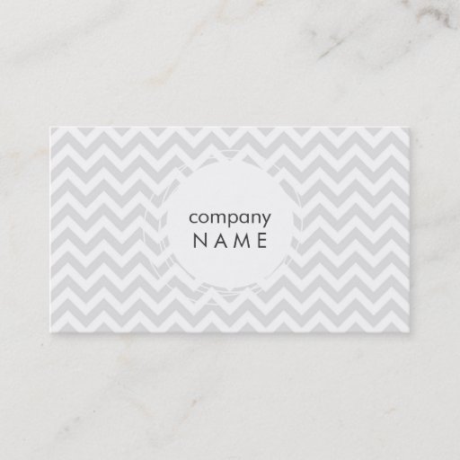 Customizable white frame on gray chevron business cards