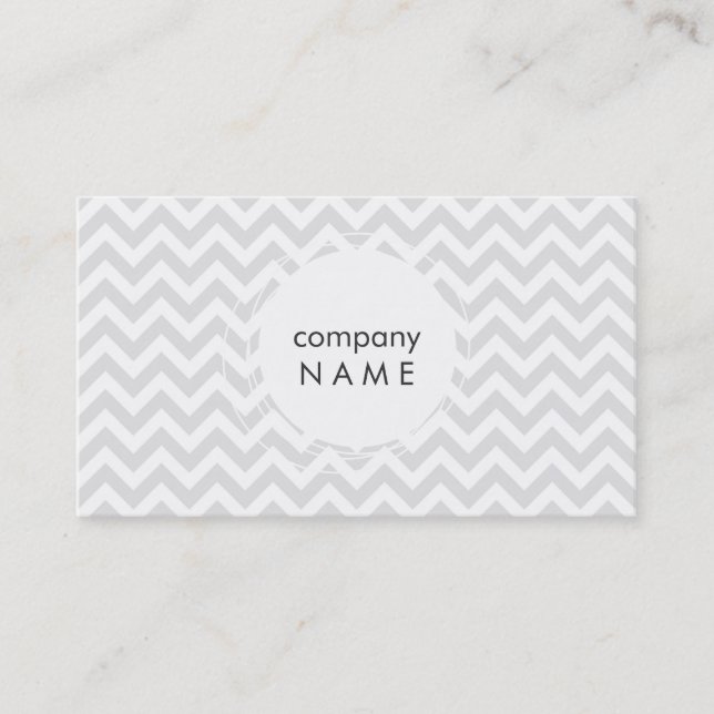 white frame on gray chevron business card (Front)