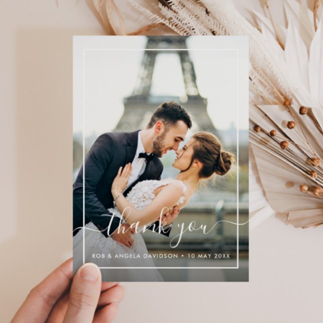 white frame wedding photo thank you card (Creator Uploaded)