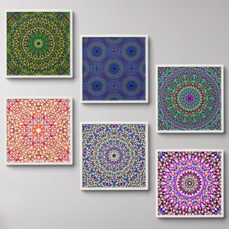 White-Framed Mandala Harmony Tiles – Peel & Stick 