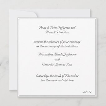 White Framed Wedding Invitation | Zazzle