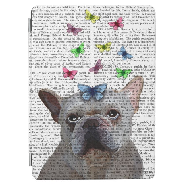 White French Bulldog and Butterflies iPad Air Cover (Front)