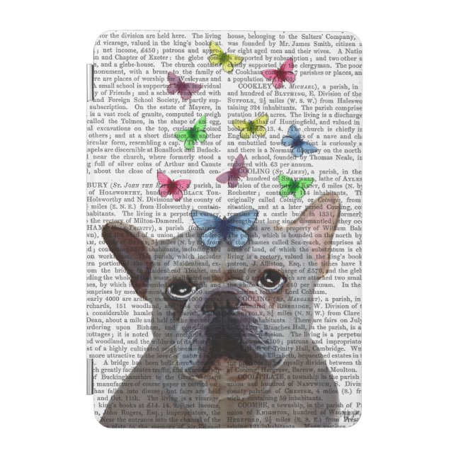 White French Bulldog and Butterflies iPad Mini Cover (Front)