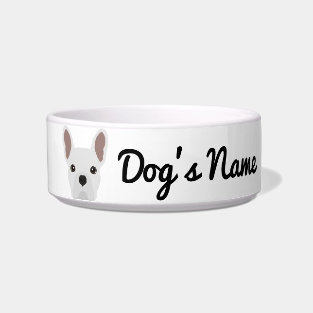 White French Bulldog | Cute Frenchie Face Bowl (Front)