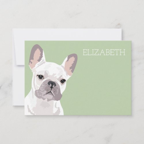 White French Bulldog Cute Frenchie Note Card