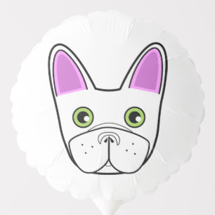 White French Bulldog Face Balloon