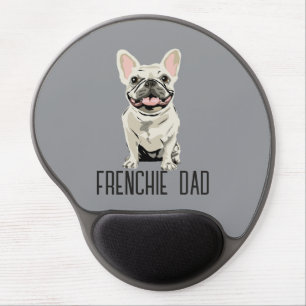 White French Bulldog, Frenchie Dad Gel Mouse Pad