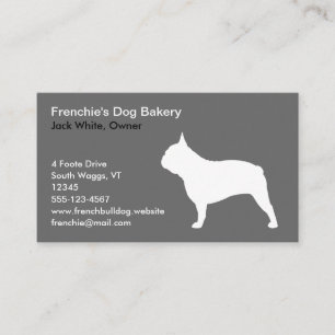White French Bulldog Silhouette Frenchie Dog Business Card