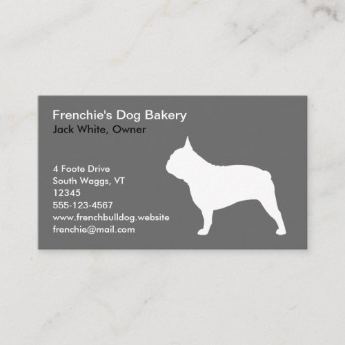 White French Bulldog Silhouette  Frenchie Dog Business Card