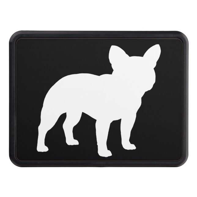 White French Bulldog Silhouette Frenchie Dog Hitch Cover (Front)