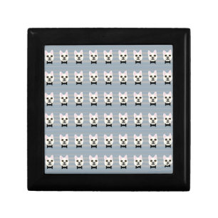 White French Bulldog, Stripes Gift Box